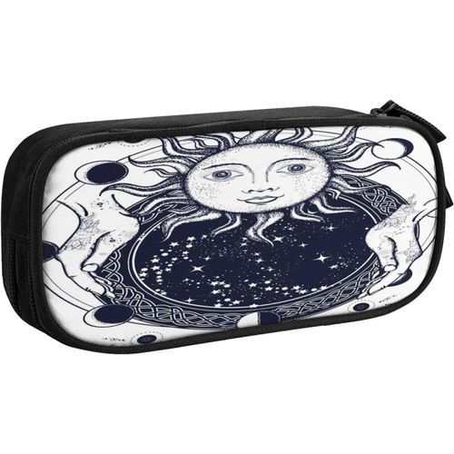 Trousse À Crayons Magic Mirror Tattoo Sun, Grande Capacité Grande Pochette Porte-Stylo