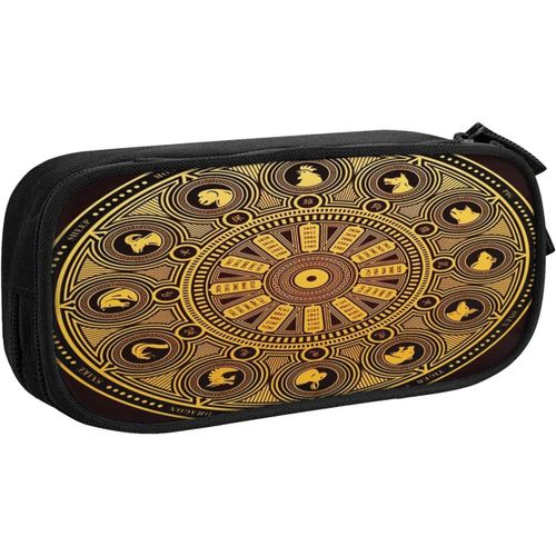 Trousse À Crayons Moon Mandala Dreamcatcher Plumes, Grande Capacité Grande Pochette Porte-Stylo