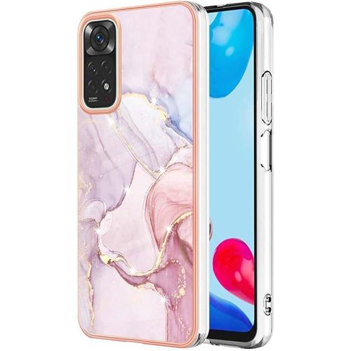 Coque Pour Xiaomi Redmi Note 11s/Redmi Note 11 4g, Ultra Mince Élégant En Silicone Souple Motifs Colorés Coque Brillante Antichoc, Tpu Gel Etui Résistant - Or Rose
