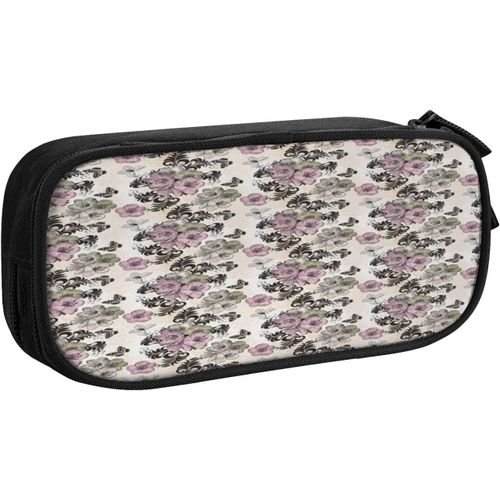 Trousse À Crayons Cerf Floral Antlers Flower, Grande Capacité Grande Pochette Porte-Stylo