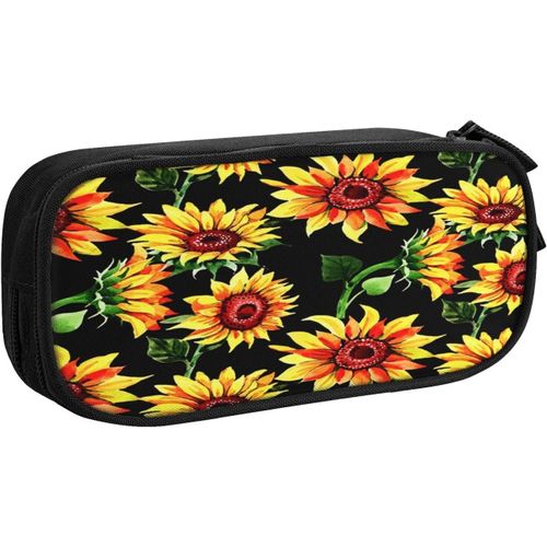 Trousse À Crayons Wildflower Fleur De Tournesol Pleine, Grande Capacité Grande Pochette Porte-Stylo