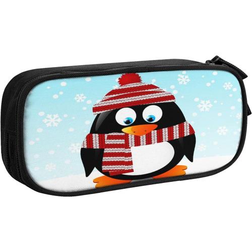 Trousse Pingouin Tangled In Christmas, Grande Capacité Grande Pochette Porte-Stylo