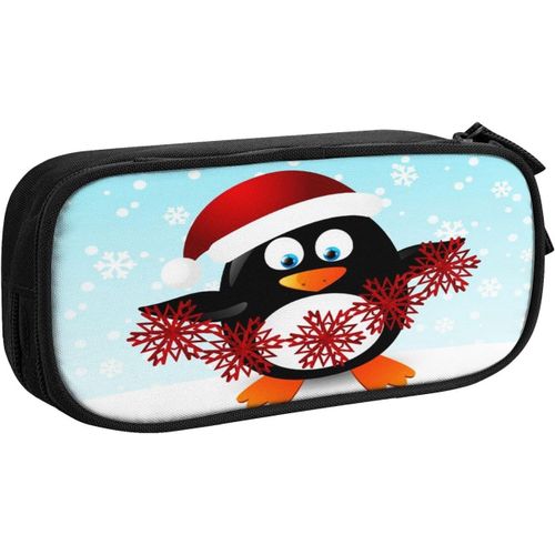 Trousse Pingouin Tangled In Christmas, Grande Capacité Grande Pochette Porte-Stylo