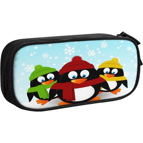 Trousse Pingouin Tangled In Christmas, Grande Capacité Grande Pochette Porte-Stylo