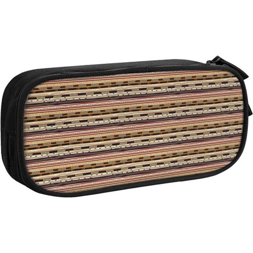 Trousse À Crayons Loup Ethnique Floral Doodle Coloriage, Grande Capacité Grande Pochette Porte-Stylo