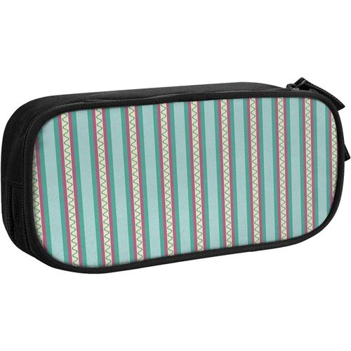 Trousse À Crayons Bleue Tête De Noël Cornes De Cerf, Grande Capacité Grande Pochette Porte-Stylo