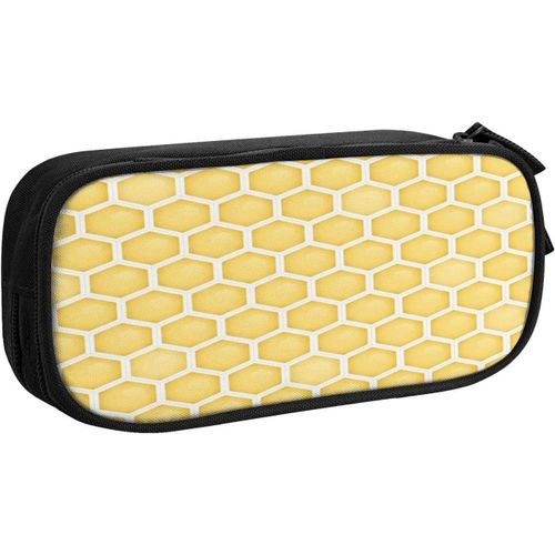 Trousse Beehive Nid D'abeille Géométrique, Grande Capacité Grande Pochette Porte-Stylo