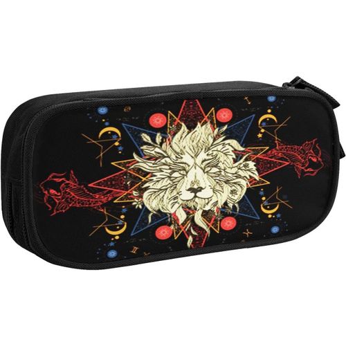 Trousse À Crayons Lion Carps Alchemy Symbol, Grande Capacité Grande Pochette Porte-Stylo