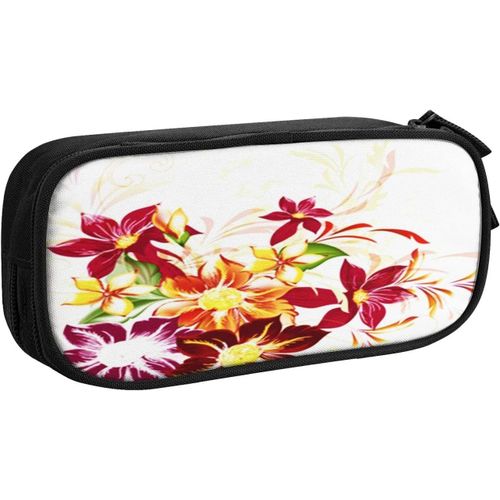 Trousse À Crayons Tête De Cheval Fleur, Grande Capacité Grande Pochette Porte-Stylo