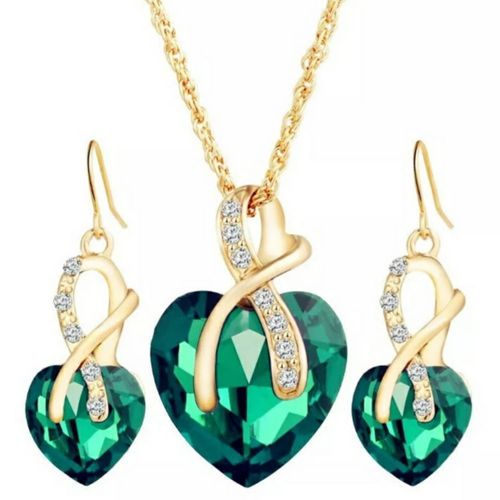 Parure "Gros Coeur" Vert