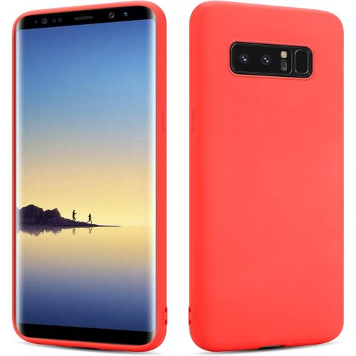 Coque Pour Samsung Galaxy Note 8 En Caoutchouc De Silicone Tpu Avec Finition Mate Rouge