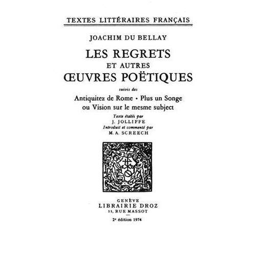 Les Regrets Et Autres Oeuvres Poëtiques