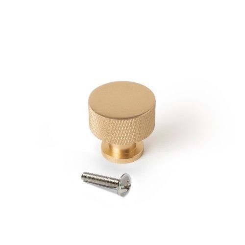 Boutons de meuble ronds à bord moleté Argos - diamètre 30 mm - par 10 - doré EMUCA