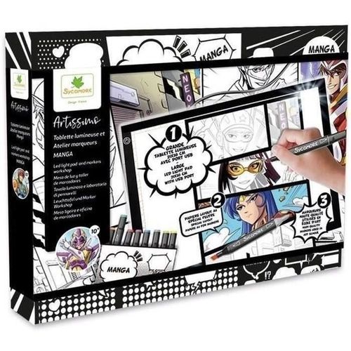 Sycomore Artissimo - Xxl Tablette Lumineuse Et Atelier Marqueurs - Manga