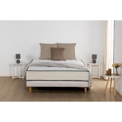 DEKO DREAM DÉTENTE ENSEMBLE MATELAS + SOMMIER 140 X 190 CM - RESSORTS - 7 ZONES - 27 CM - ÉQUILIBRÉ