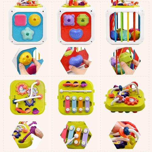 Jouet Bebe 6 7 8 9 12 18 Mois - Montessori Jeux Enfants - Sensoriel Eveil -  Parcours Motricité Fine bébé - Educatif Hochet - Cadeau Fille Garcon 1 2 an