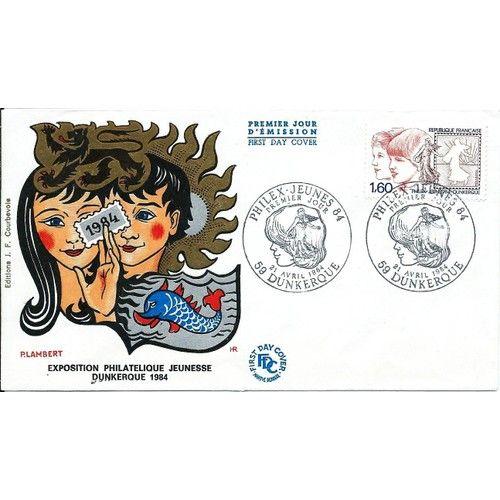 France 1984, Très Belle Enveloppe 1er Jour, Timbre Yvert 2308, Exposition Philatélique Philex-Jeunes À Dunkerque.