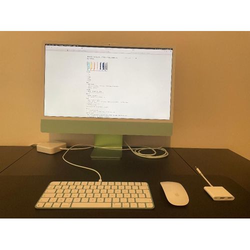 Apple iMac écran rétine 24 pouces vert M1 - Ram 8 Go - SSD 512 Go