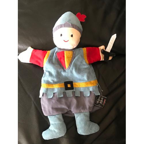 Doudou Histoire D'ours Personnage Bleu Rouge Et Bleu Le Chevalier 30cm Marionnette Histoire D Ours