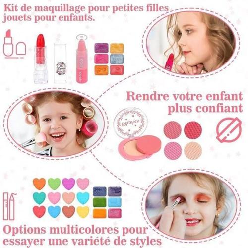 Maquillage Enfant Jouet Filles, Lavable Malette Maquillage Jouet pour  Enfant, Cadeau de Noël Anniversaire pour Les Filles 4-10+ Ans