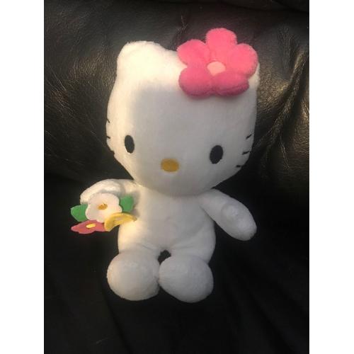 Peluche Hello Kitty 15 Cm Fleur Rose , Bouquet De Fleurs Pupazzo Originale Sanrio Gatto Cat Plush Soft Toys