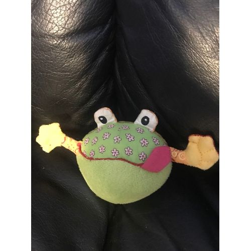 Mini Doudou Hochet Grenouille Lilliputiens Verte À Fleurs 8cm