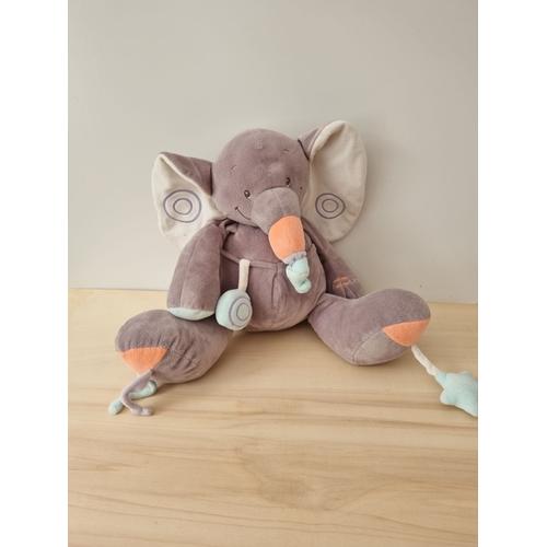 Doudou Grand Éléphant Gris Bubble Nattou