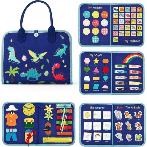 Busy Board Montessori,5 Couches Planche Jouet Bebe Enfants 1-3 Ans, Jeux Enfants Jouets D'activité Et De Développement Cadeau Pour Bebe,Bleu