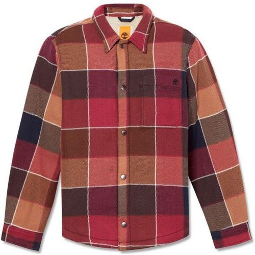 Sherpa Lined Plaid Overshirt Veste De Loisirs Taille S, Rouge