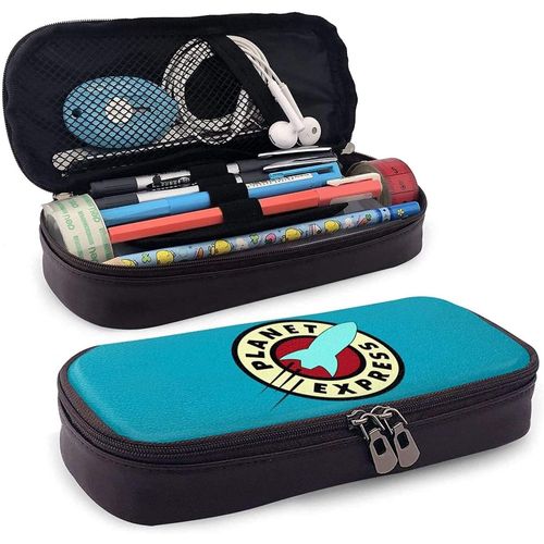 Futurama Trousse À Crayons En Cuir Imperméable Avec Fermeture Éclair Pour Garçons Filles, Adolescents Et Adultes