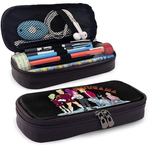 Futurama Trousse À Crayons En Cuir Imperméable Avec Fermeture Éclair Pour Garçons Filles, Adolescents Et Adultes