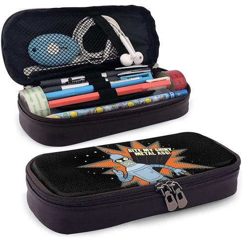 Futurama Trousse À Crayons En Cuir Imperméable Avec Fermeture Éclair Pour Garçons Filles, Adolescents Et Adultes