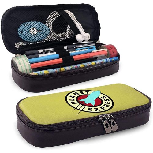 Futurama Trousse À Crayons En Cuir Imperméable Avec Fermeture Éclair Pour Garçons Filles, Adolescents Et Adultes