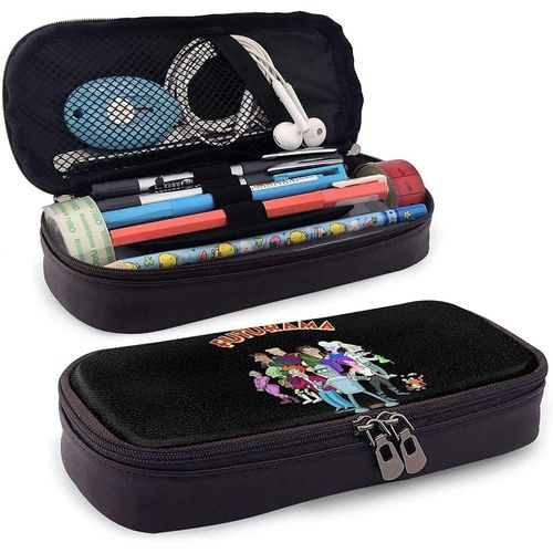 Futurama Trousse À Crayons En Cuir Imperméable Avec Fermeture Éclair Pour Garçons Filles, Adolescents Et Adultes