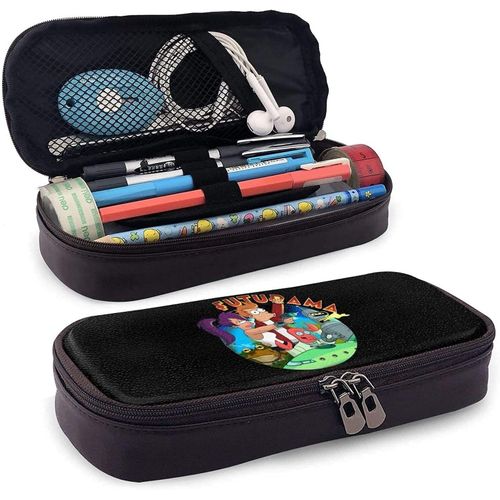 Futurama Trousse À Crayons En Cuir Imperméable Avec Fermeture Éclair Pour Garçons Filles, Adolescents Et Adultes