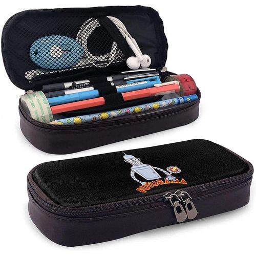 Futurama Trousse À Crayons En Cuir Imperméable Avec Fermeture Éclair Pour Garçons Filles, Adolescents Et Adultes