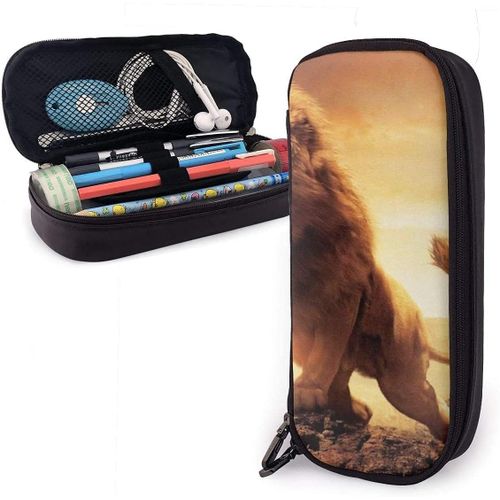 Grande Trousse À Crayons Lion Hurlant Pour Garçons Et Filles - Grande Trousse À Crayons Pour Étudiants, Collège Fournitures Scolaires Et Bureau