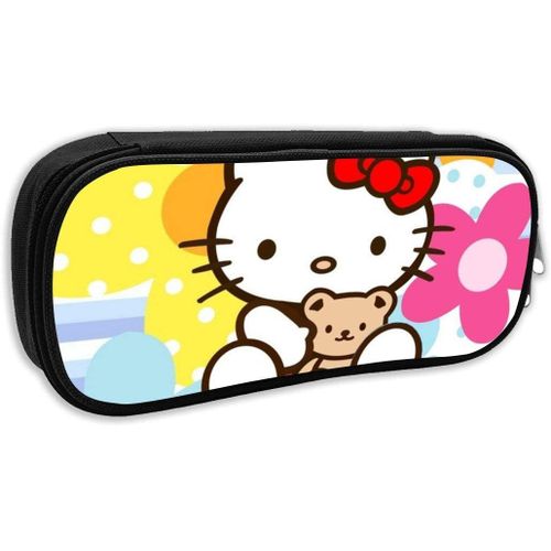 Hello Kitty Trousse De Grande Capacité Avec Fermeture Éclair Durable Et Pour Ranger Des Fournitures Scolaires Et De Bureau