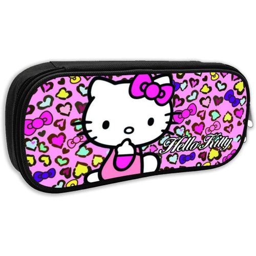 Hello Kitty Trousse De Grande Capacité Avec Fermeture Éclair Durable Et Pour Ranger Des Fournitures Scolaires Et De Bureau