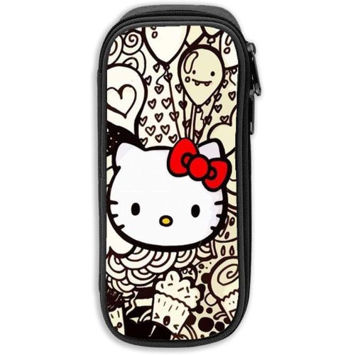 Hellokitty And Ballons Trousse De Grande Capacité Avec Fermeture Éclair Durable Et Pour Ranger Des Fournitures Scolaires Et De Bureau