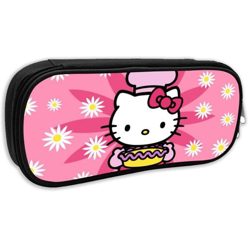 Hello Kitty Trousse De Grande Capacité Avec Fermeture Éclair Durable Et Pour Ranger Des Fournitures Scolaires Et De Bureau