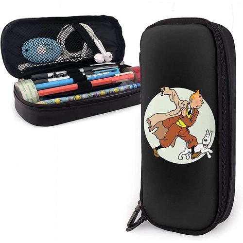 Les Aventures De Tintin Et Milou Trousse À Crayons Grande Capacité Trousse À Crayons / Trousse À Crayons Avec Compartiments Multiples Pour Garçons Et Filles