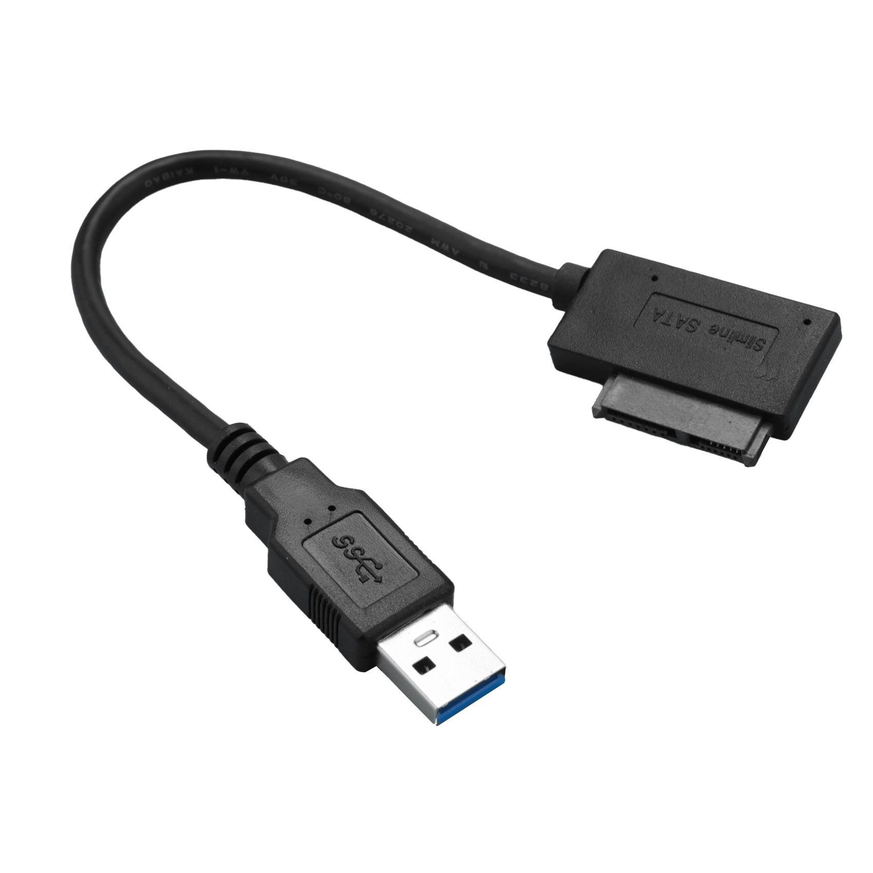 HTGuoji USB 3.0 à 7 + 6 Adaptateur de câble 13Pin Slimline SATA pour  ordinateur portable CD Lecteur optique DVD Rom