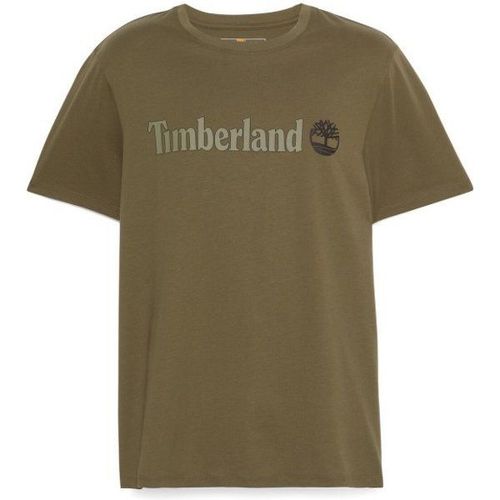 Linear Logo Short Sleeve Tee T-Shirt Taille S, Vert Olive