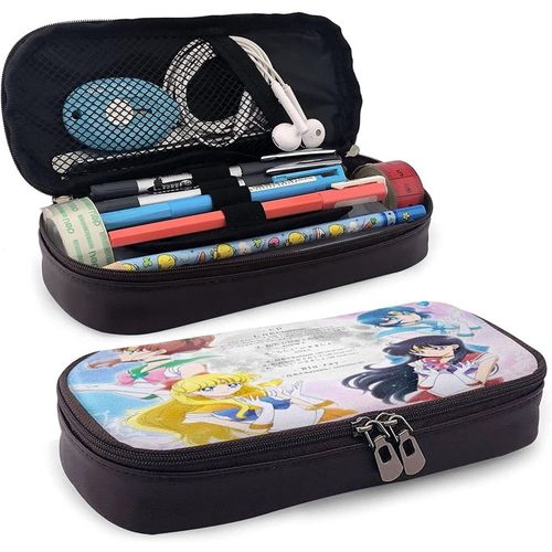 Sailor Moon Trousse À Crayons En Cuir Avec Fermeture Éclair Grande Capacité