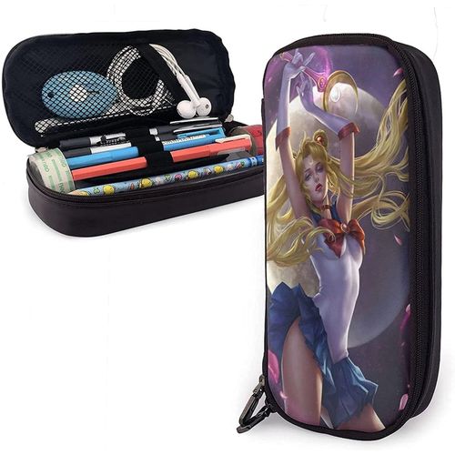 Sailor Moon Trousse À Crayons En Cuir Avec Fermeture Éclair Grande Capacité