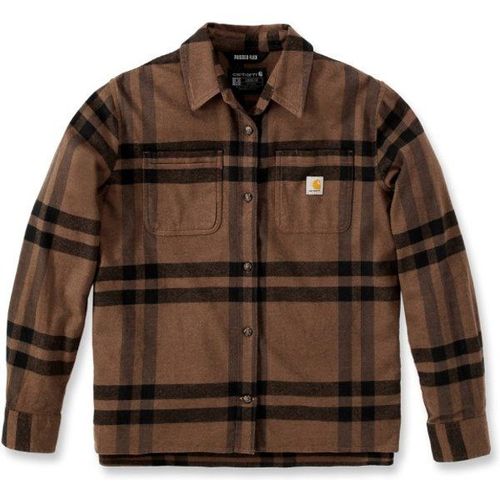 Women's Midweight Flannel L/S Plaid Shirt Chemise Taille Xl, Brun