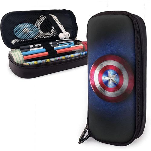 Trousse À Crayons Avengers Captain Americ-A - Grande Capacité - Avec Plusieurs Compartiments - Pour Garçons Et Filles