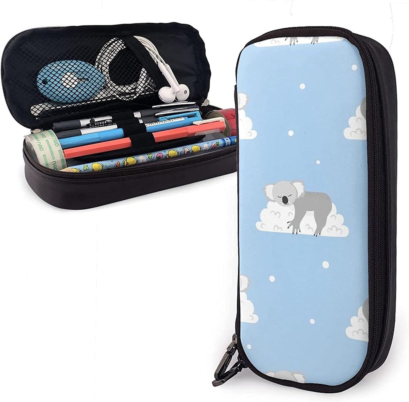 Trousse À Crayons De Couleur Avec Motifs De Koala Endormi Et Nuages - Grande Capacité - Avec Plusieurs Compartiments - Pour Garçons Et Filles