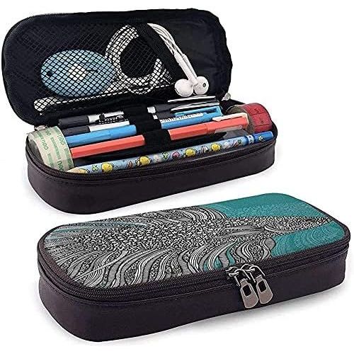 Trousse À Crayons En Cuir Valentina Ramos Beta Avec Motif Poisson - Grande Capacité